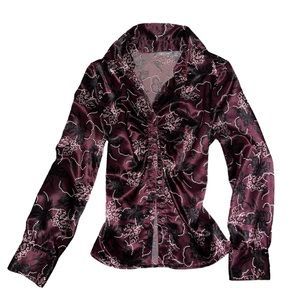 APT 9 BROWN BUTTON UP